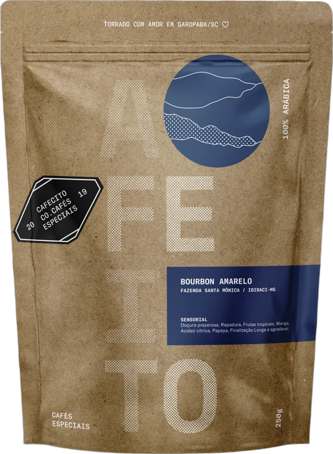 Pacote do café Bourbon Amarelo